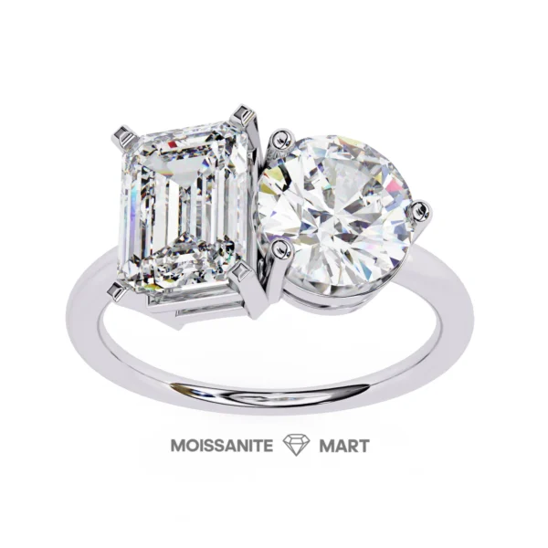 Two different shapes moissanit ring for women italian silver (5)
