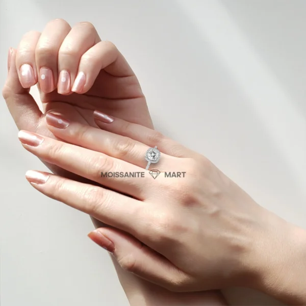 cushion shape moissanite ring for women (1)