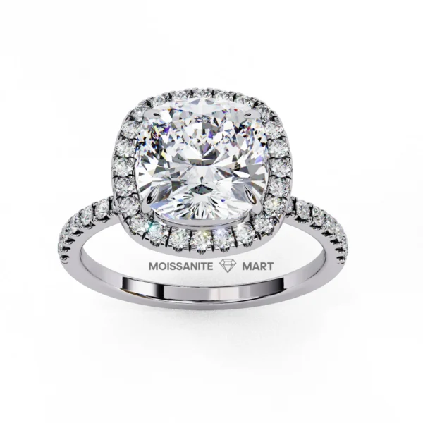 cushion shape moissanite ring for women (2)
