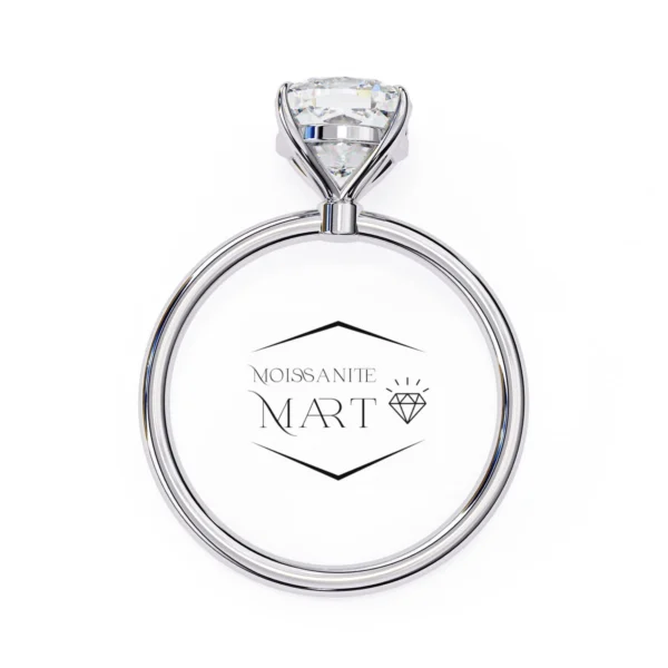 cushion shape moissanite ring simple with side stones (3)