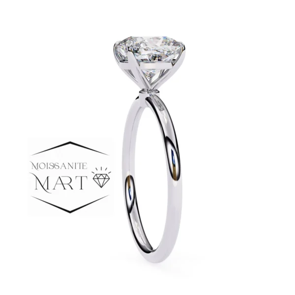 cushion shape moissanite ring simple with side stones (4)