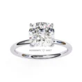 cushion shape moissanite ring simple with side stones (5)