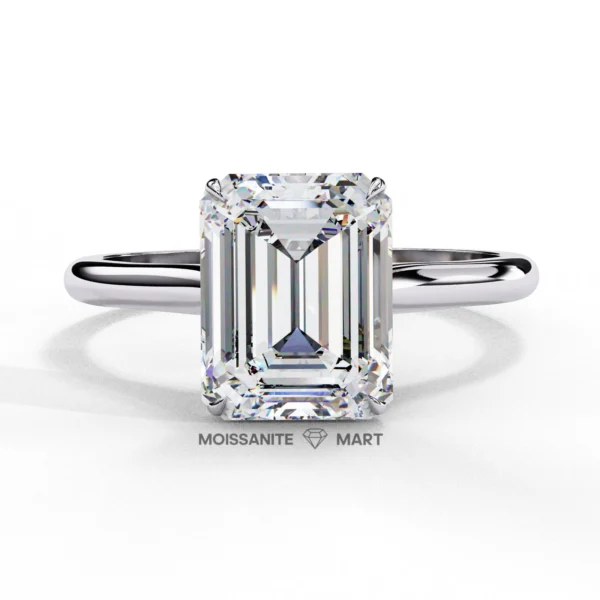 emerald cut moissanite stone rectangle shape moissanite ring women (1)