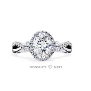 Infinite Shine Moissanite Diamond Ring in Pure Silver
