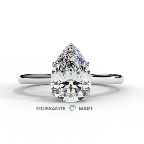 pear shape moissanite ring for women 925 silver (1)