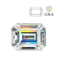 Emerald Cut Moissanite Diamond GRA Certified