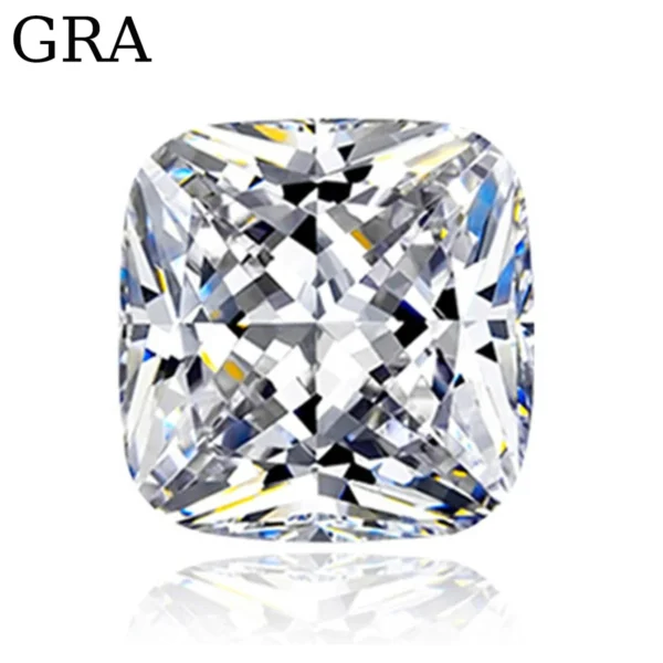 Cushion Cut square moissanite diamond stone gra certified (6)