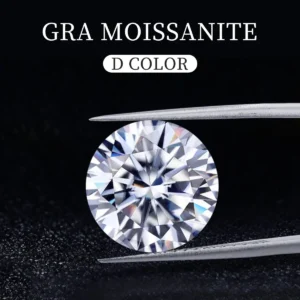 GRA Moissanite Diamond 1 Ct + 2 CT + 3CT Round Moissanite