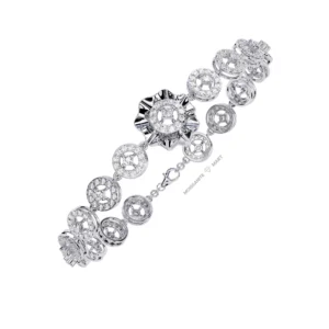 Brilliant Halo Moissanite Diamond Bracelet