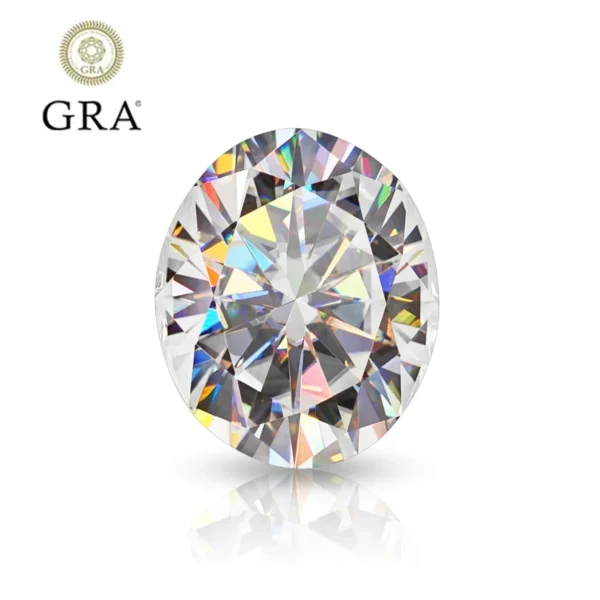 Oval Shape Moissanite Stone Loose GRA Certified (1)