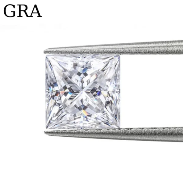 Princess Cut Square Moissanite Diamond GRA Certified (2)