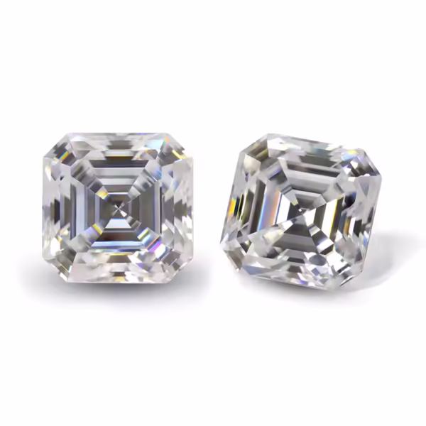 square asscher cut moissanite stone