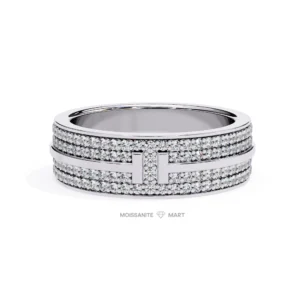 Sparkling Moissanite Micro-Pave Band Ring